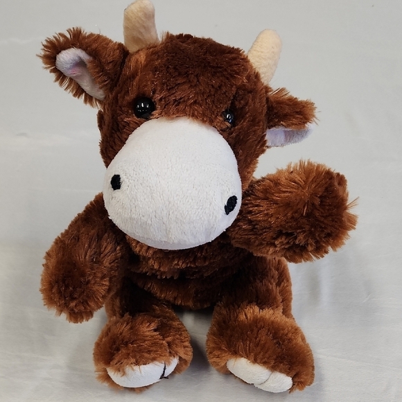 Plush Kid's Brown Soft Stuffed Animal Cow Toy - Picture 3 of 10